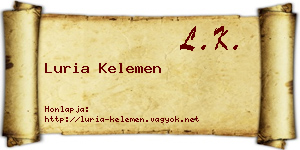 Luria Kelemen névjegykártya